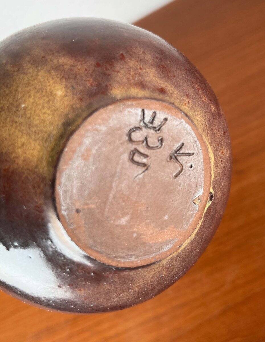 Vase calebasse en poterie d'atelier allemand du milieu du siècle de Cornelsen Kindermann Keramik, années 1960