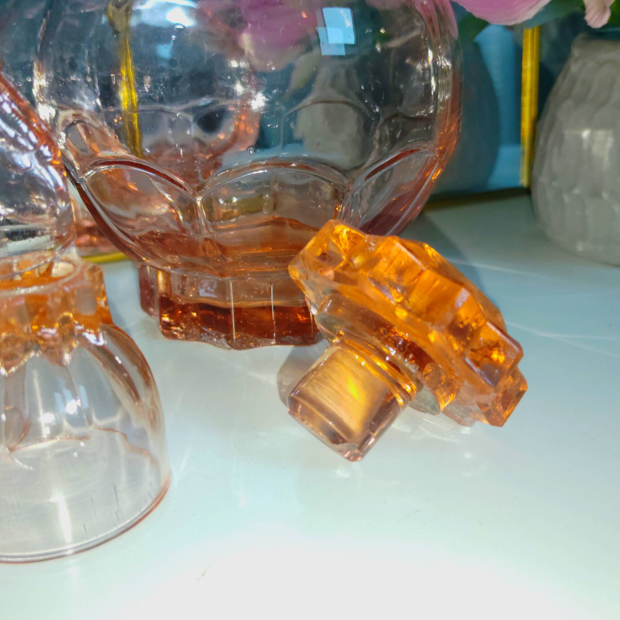 Art Deco Rosaline Liqueur Service - French - Vintage