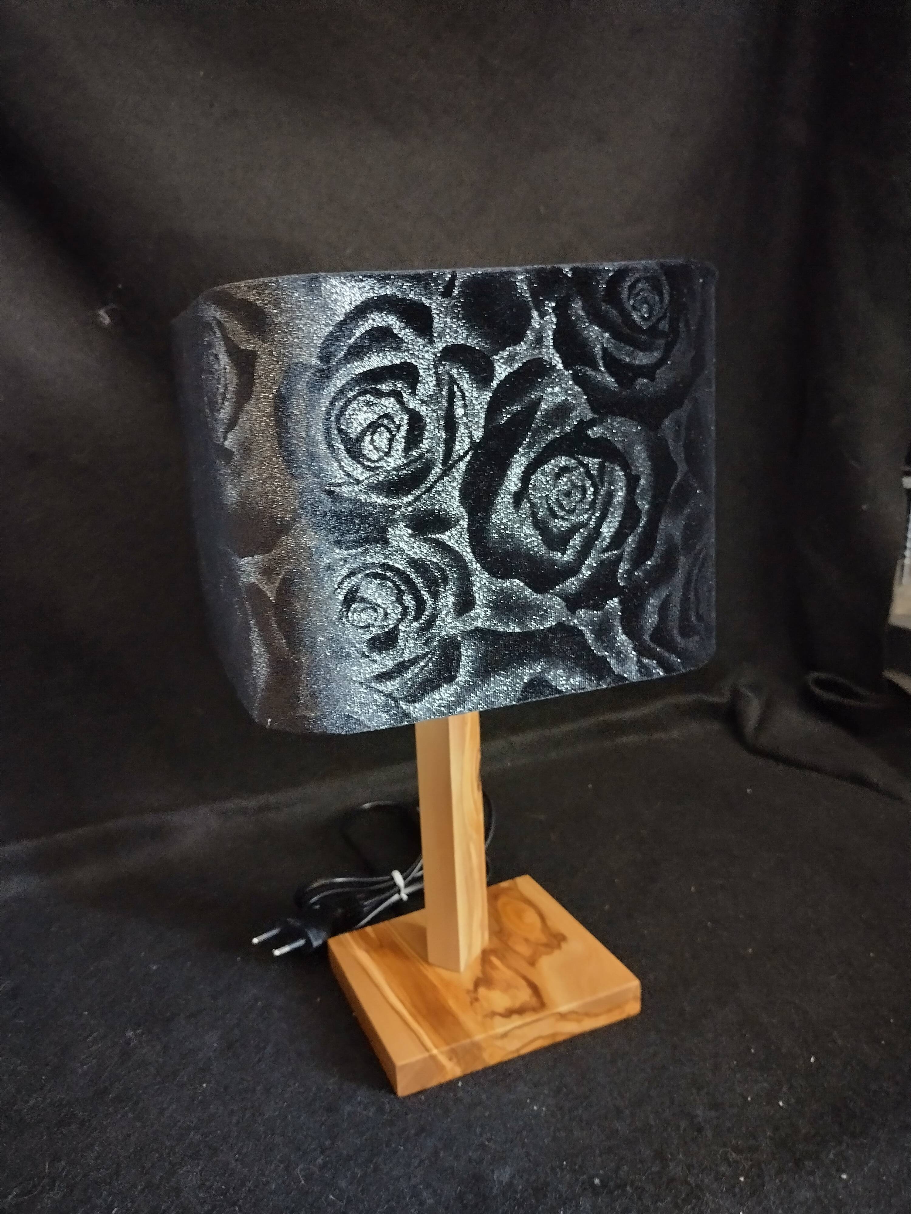 Handcrafted olive wood lamp