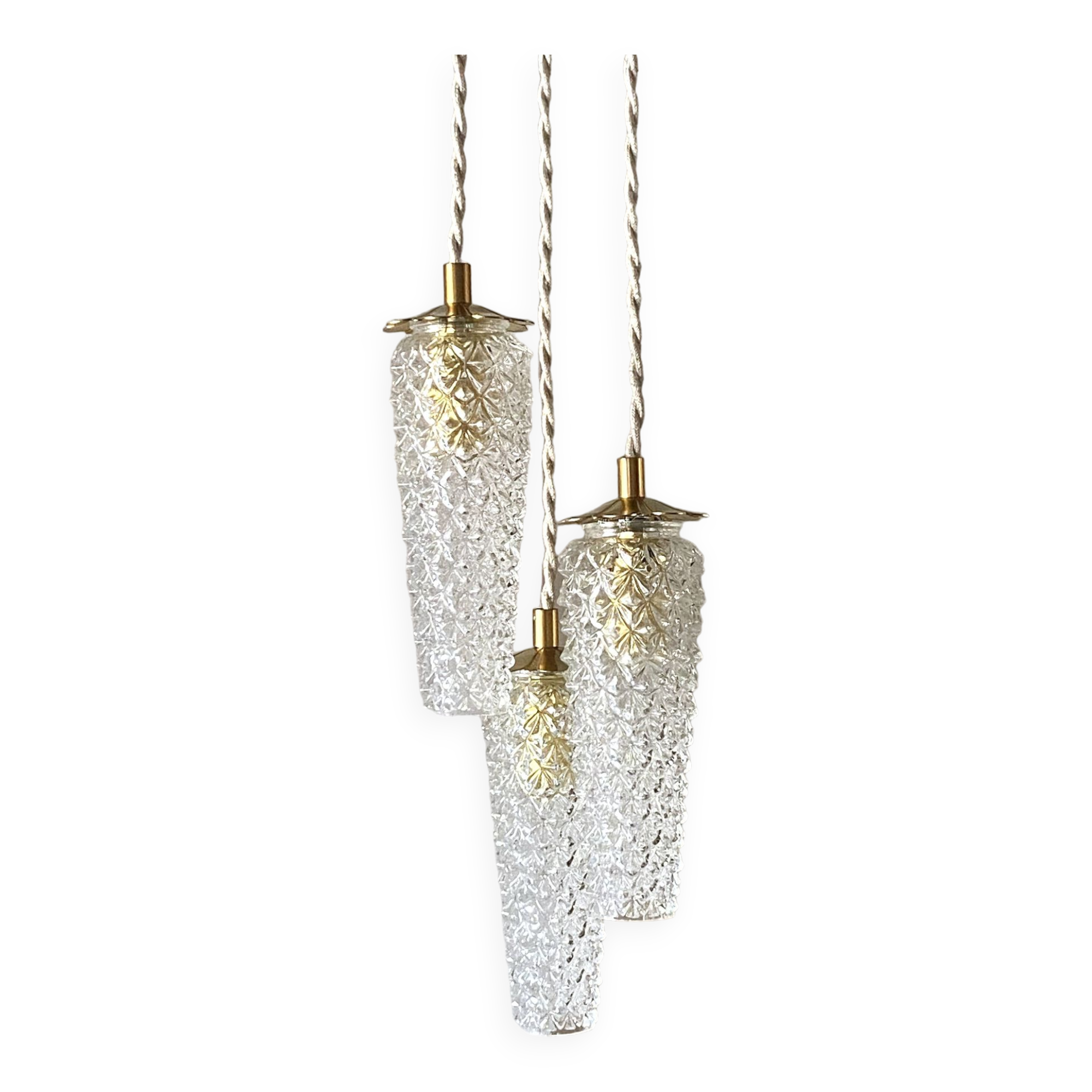 Waterfall pendant light 3 vintage tulips