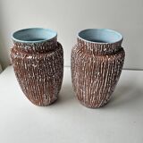 Pair of 1950s ceramic vases signed BFK A ART by Ernest d'Hossche