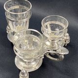 19th century Louis XV style condiment holder, silver or silver-plated metal frame
