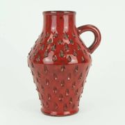 Italian mid century vase fratelli fanciullacci strawberry sgraffito decor 1960s 1970s