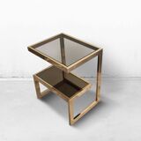 Gold-Plated G-Shaped Table Belgo Chrom, 1980s