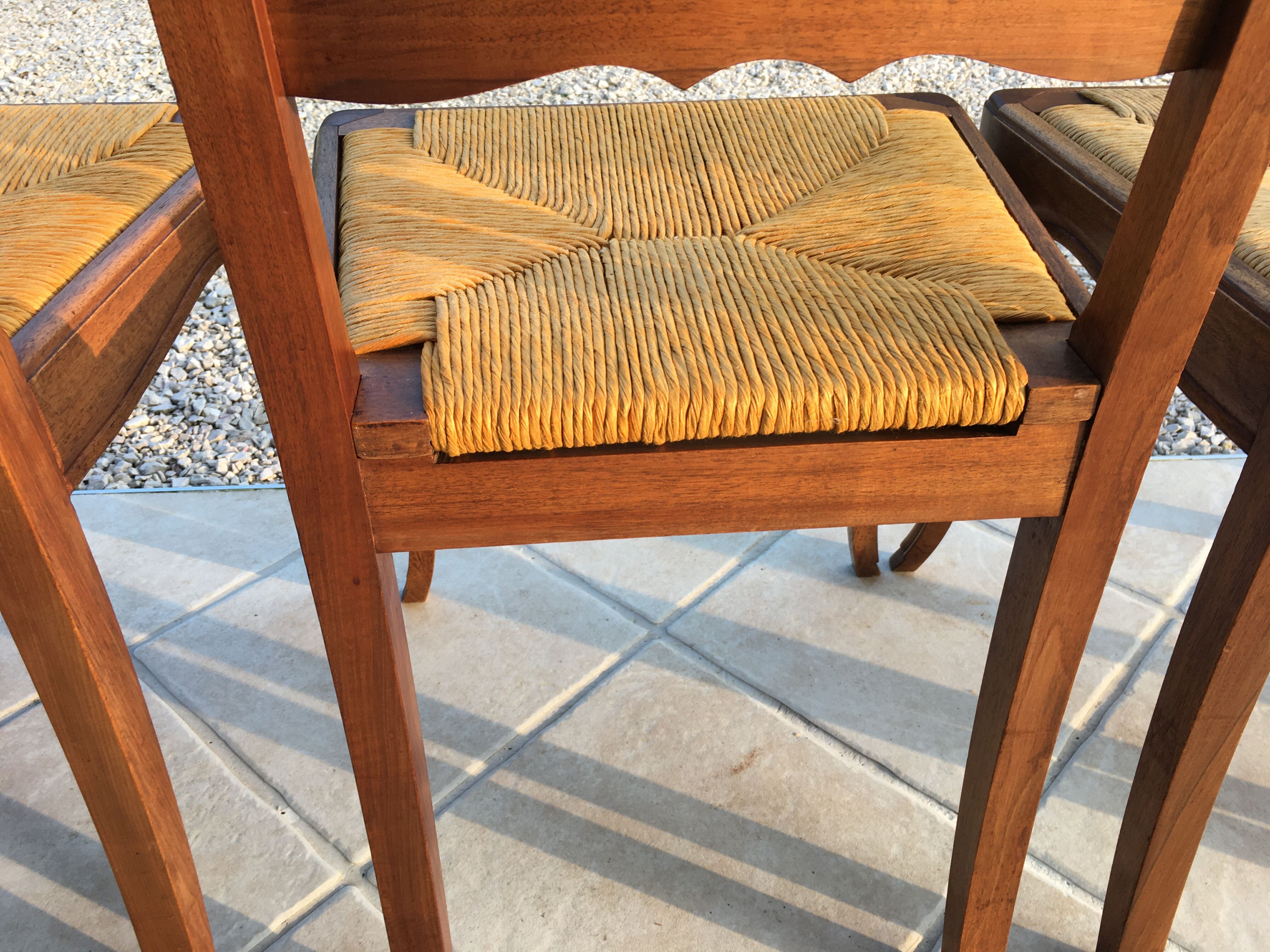 Suite of 6 Louis XV-style mulched chairs