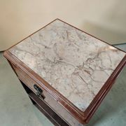 Art Deco Side Table in Walnut and Marble - 1930