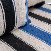 Handmade Moroccan blue and black floor cushion 120x70cm