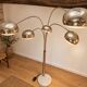 Arc floor lamp with 5 lights in chrome metal and marble – Space Age style