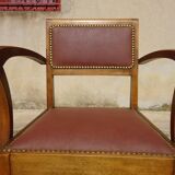 Art Deco bridge chair and 2 matching chairs