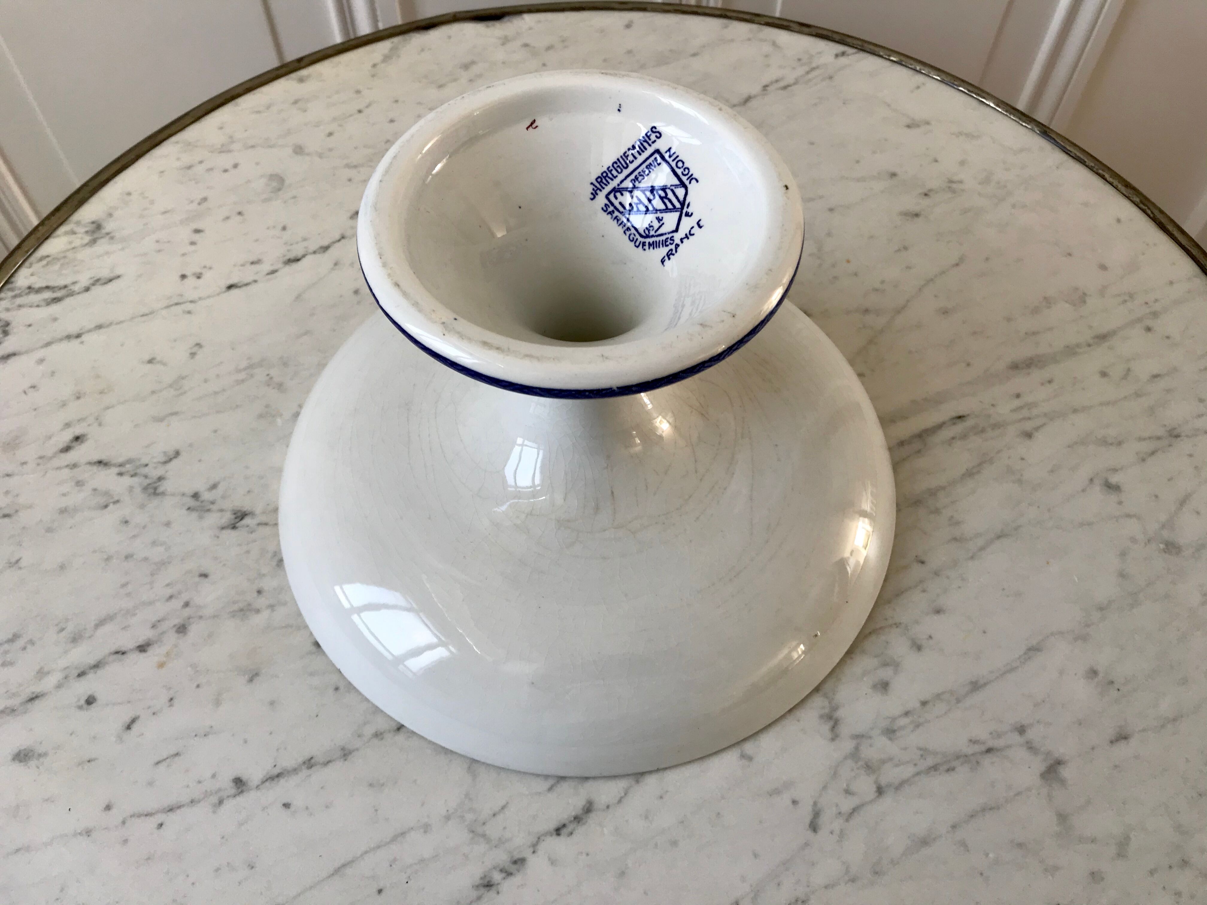 Compotier Terre de Fer Sarreguemines model "Capri" Casino early twentieth century