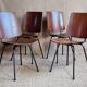 Set 4 chaises tonneau baumann bristol années 60/70