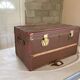TRAVEL TRUNK RECTANGLE DEBUT XXE WOOD BROWN LEATHER SHEATH