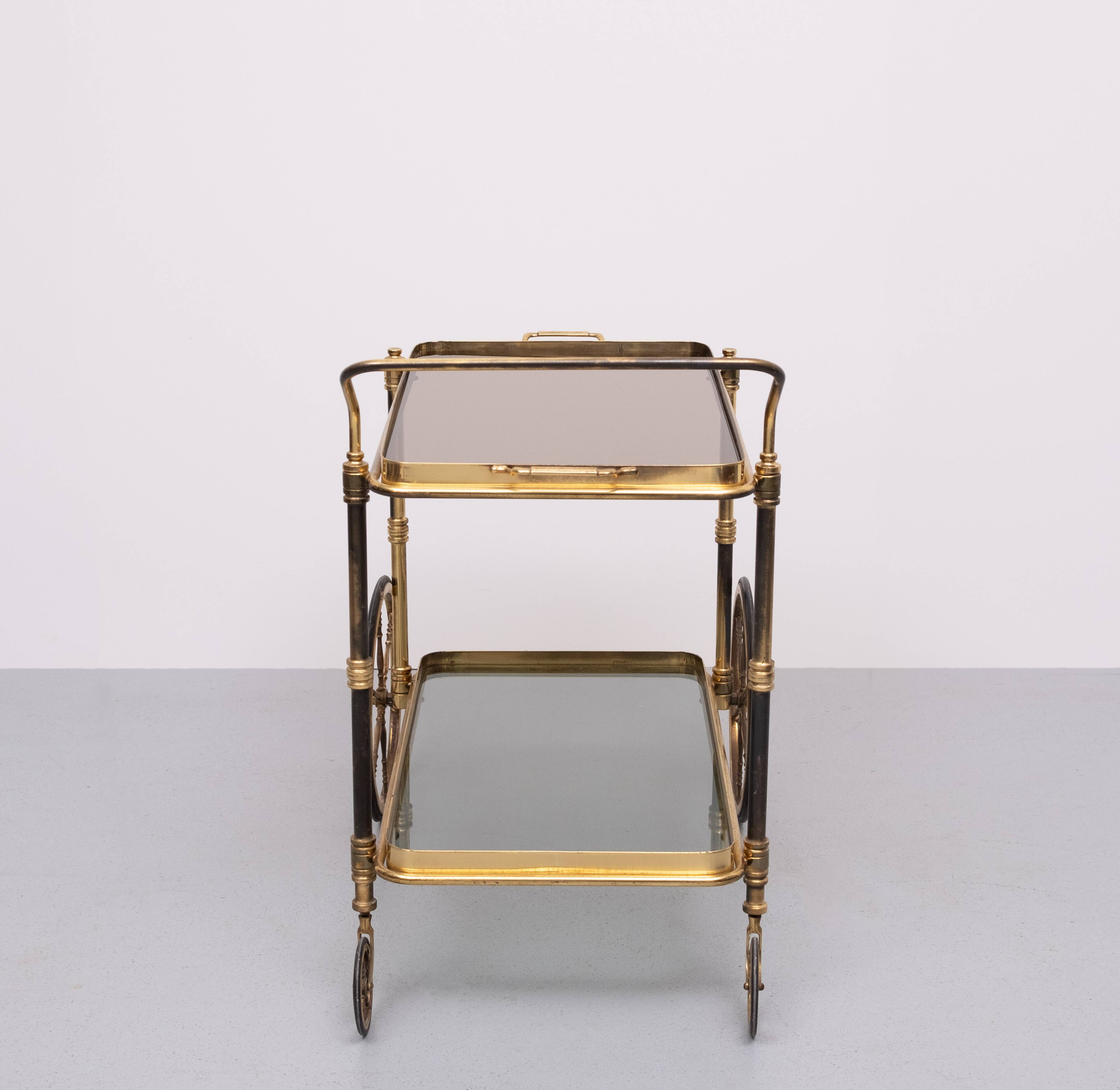 Stunning Brass Bar Trolley 1950s France