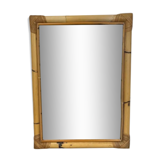 Miroir mural bambou XXL années 60 50x68cm