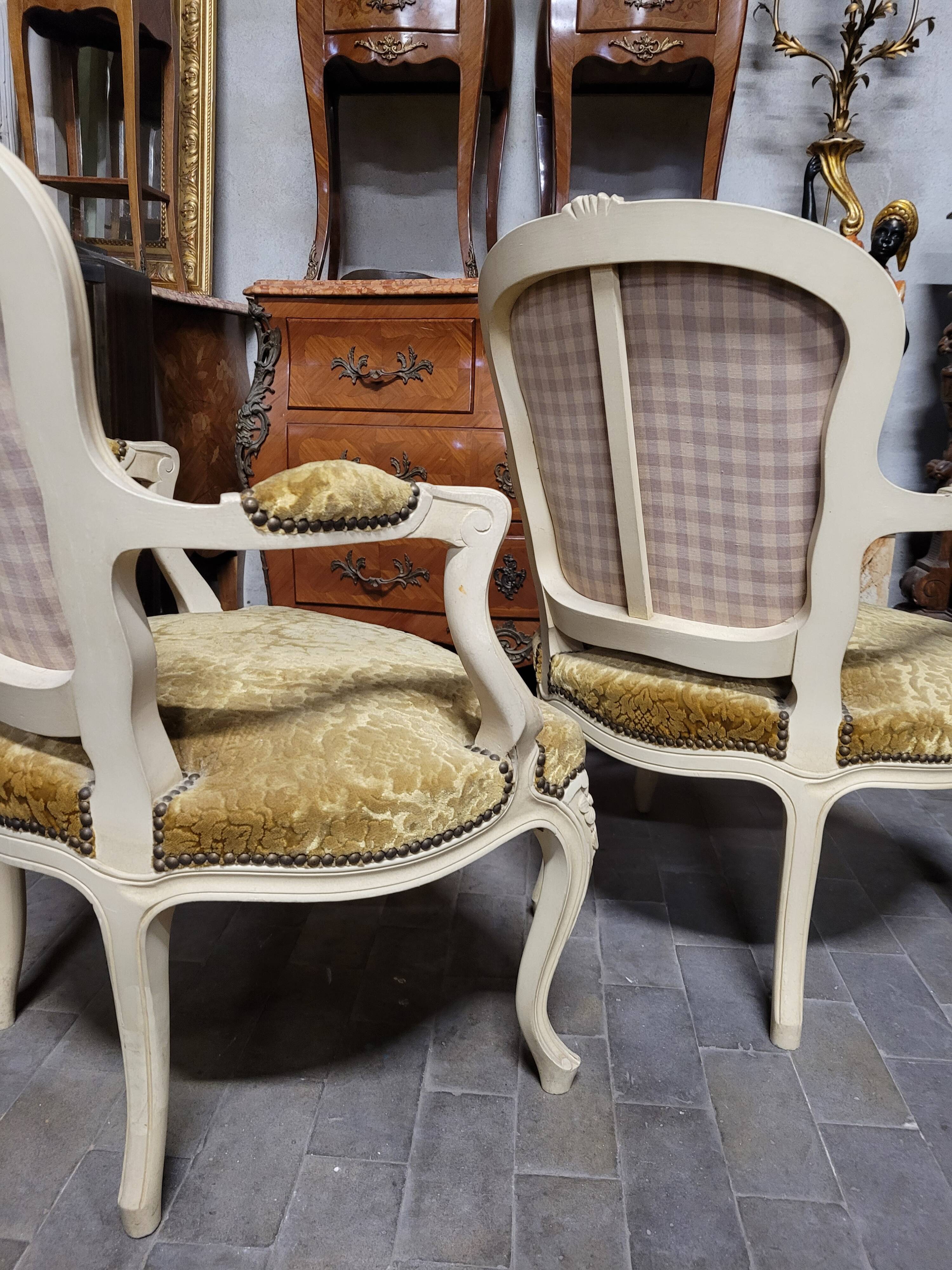 Pair of armchairs cabriolet louis xv