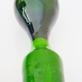 Liqueur set, blown glass, signed Portieux, 1 carafe & 6 stemmed glasses