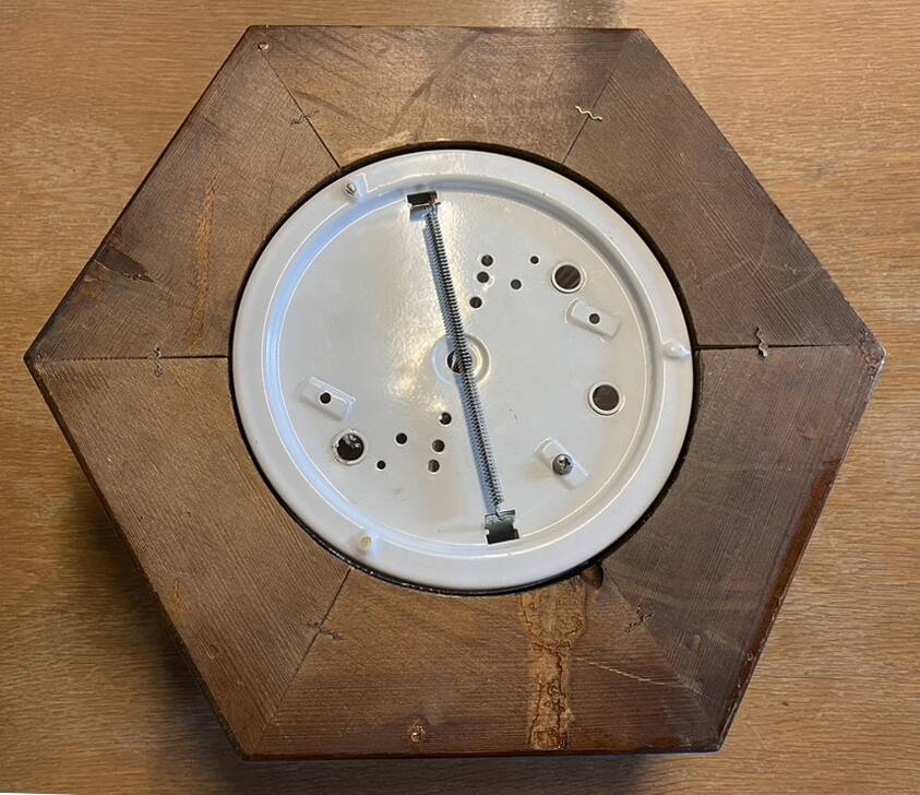 Ceiling light in molded glass and wooden surround, Massive Leuchten, Germany, vintage, 80s