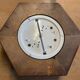 Ceiling light in molded glass and wooden surround, Massive Leuchten, Germany, vintage, 80s