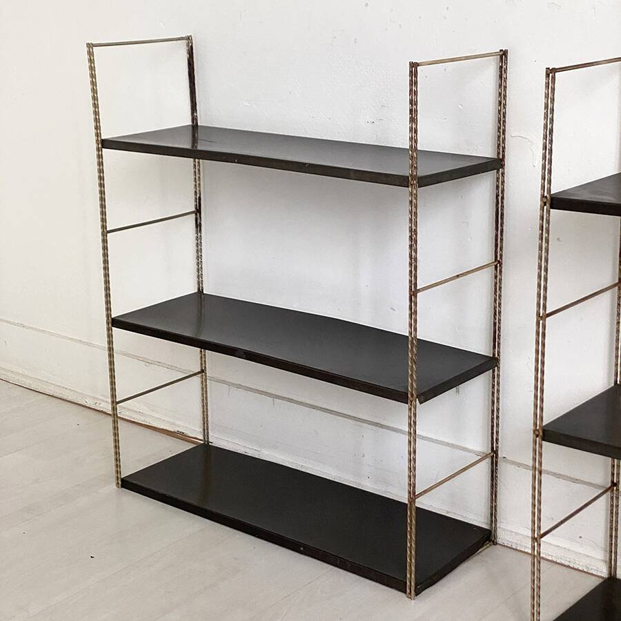Pair of twisted string wall shelves
