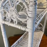 White rattan and wicker shelf