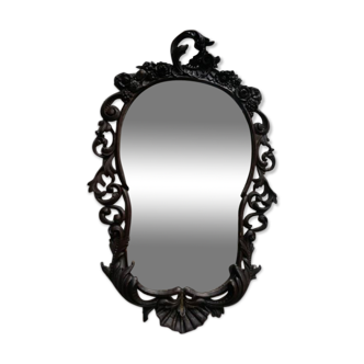 Miroir en noyer sculpté du XVIIIe siècle 125 x 80 cm