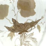 Art Nouveau vase with Painted decoration of Poppies and Butterfly 1900