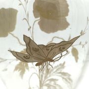 Art Nouveau vase with Painted decoration of Poppies and Butterfly 1900