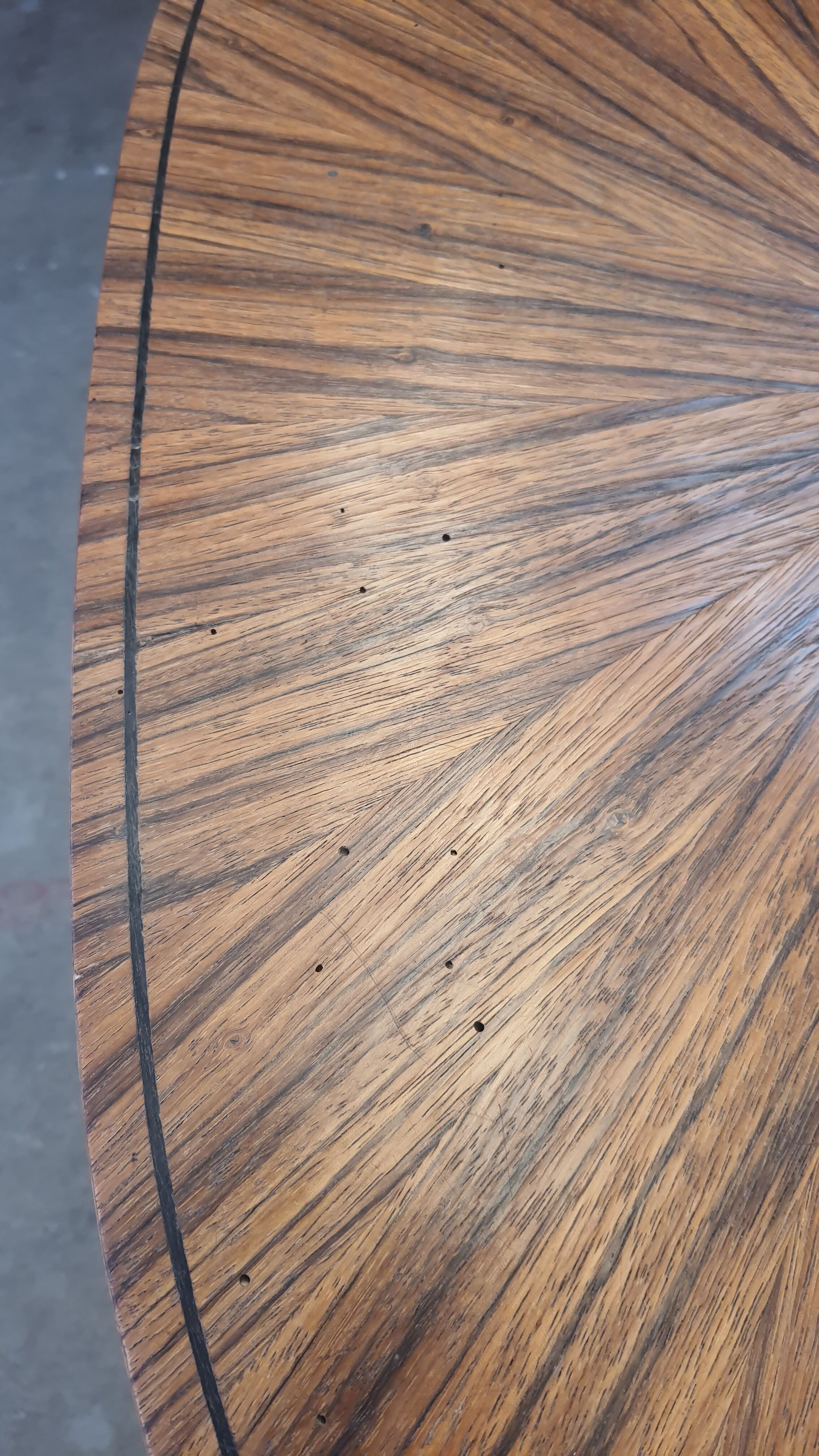 Art deco tea table Maurice Dufrène oval zebrano