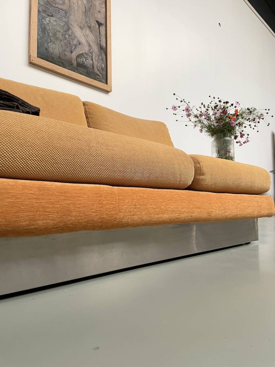 Jacques Charpentier 3-seater stainless steel sofa