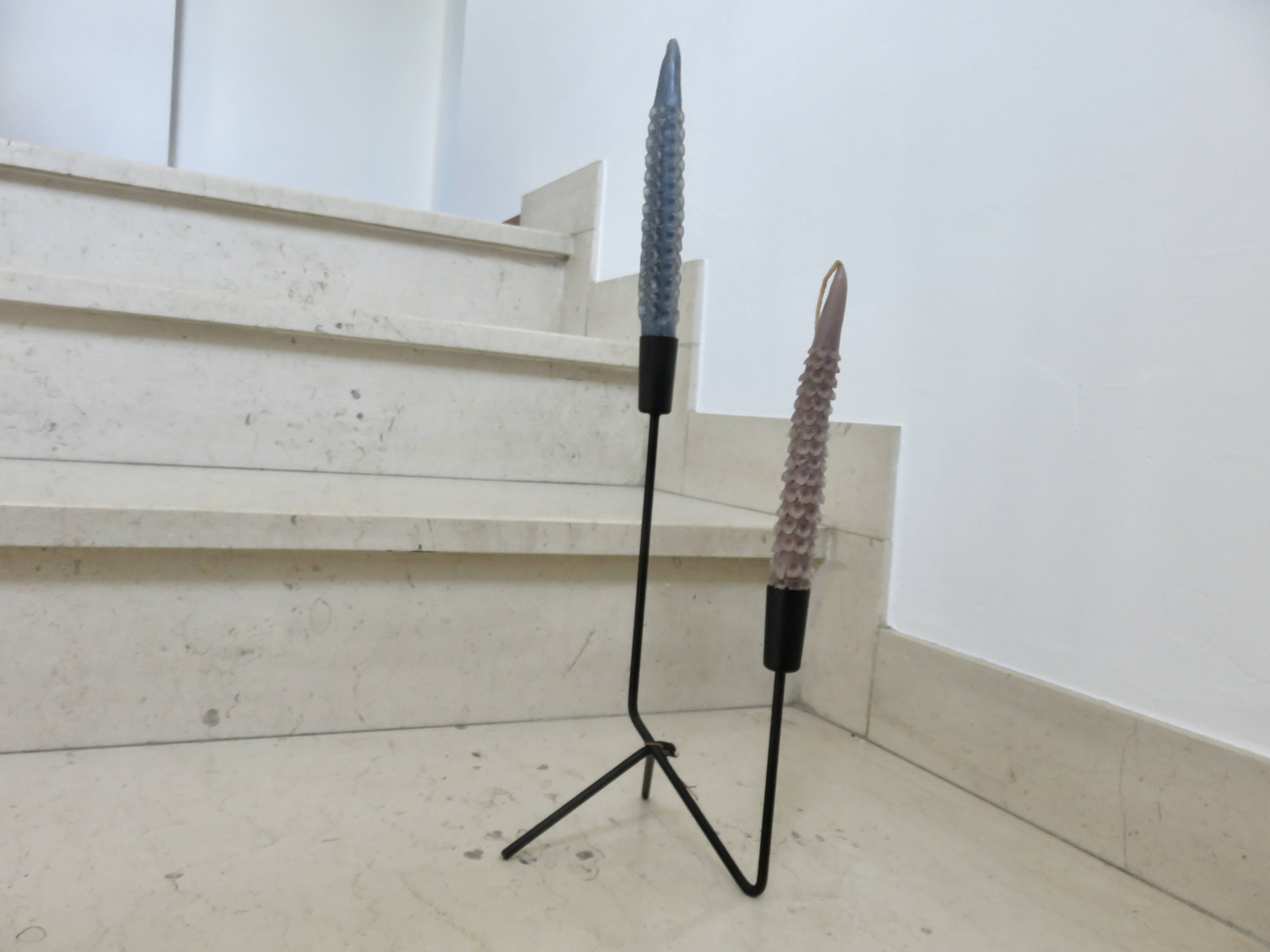 Série de 3 authentiques bougeoirs par Laurids Lonborg, Danemark, 1960