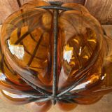 Large Murano pendant/wall/ceiling light in amber brown blown glass