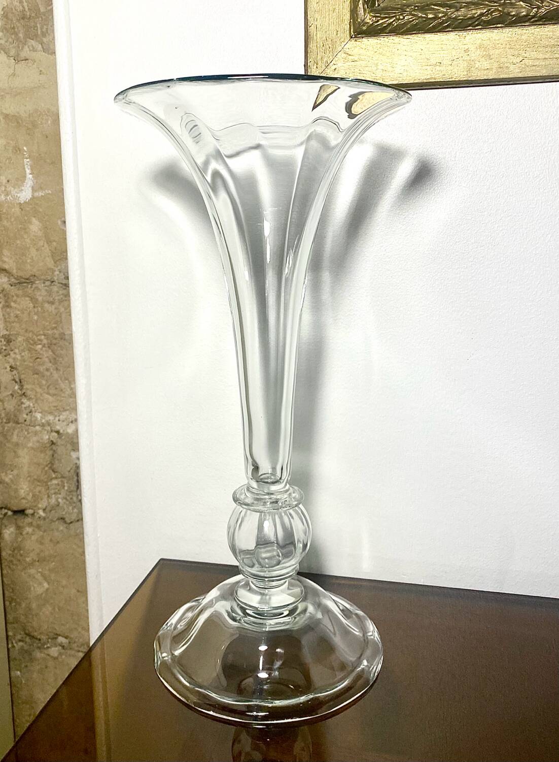 Giant crystal vase legras et cie