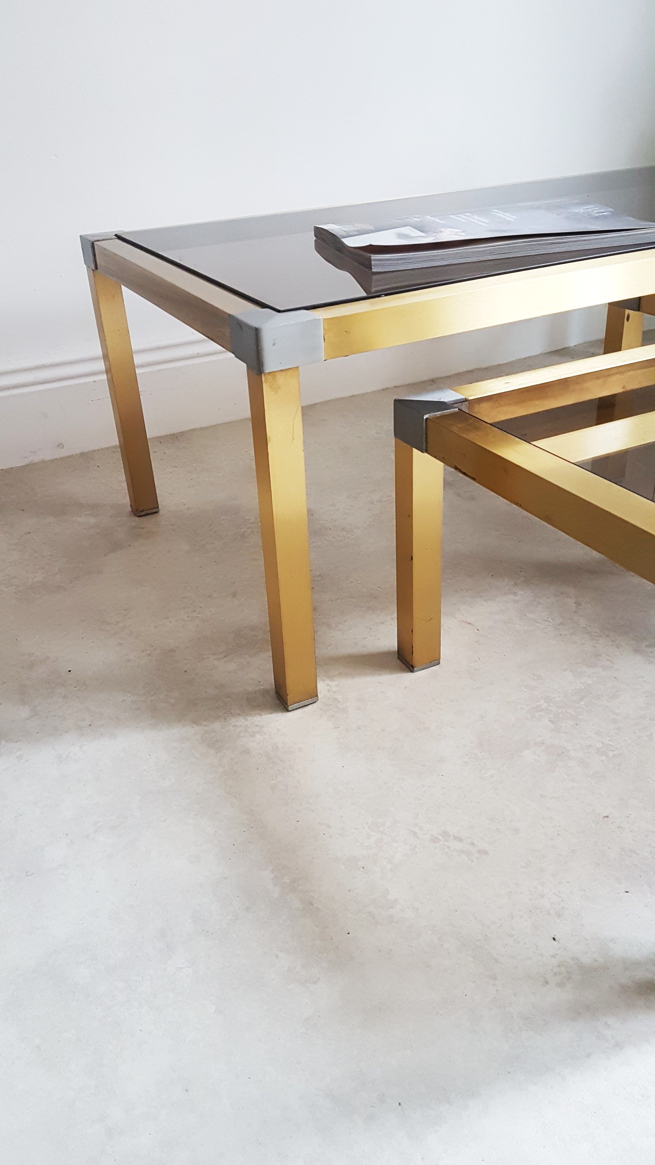 Trio of Golden vintage tables
