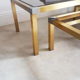 Trio de tables dorées vintage