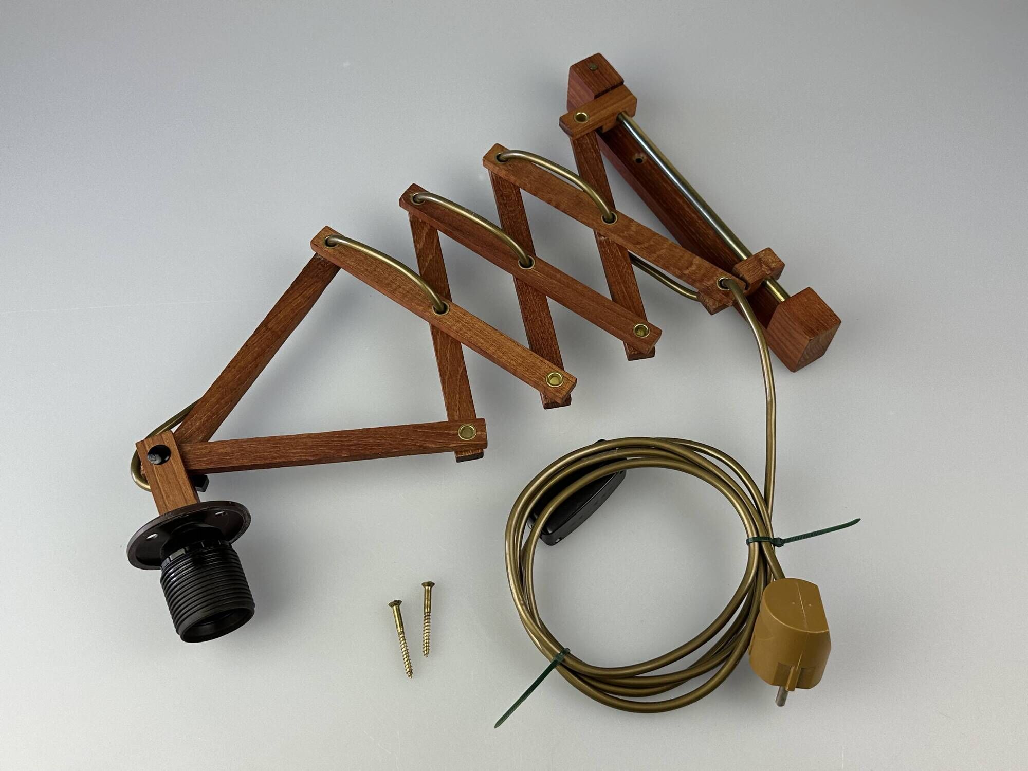 1960s/70s Teak Scissor Lamp Wall Lamp Mid Century Danish Design Denmark