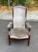 Fauteuil impérial en acajou et velours gris du 19ème siècle