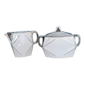 Art Deco porcelain sugar bowl and milk jug