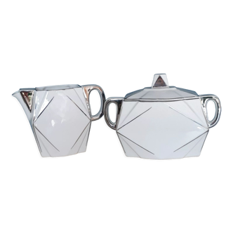 Art Deco porcelain sweetener and milk jug