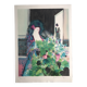 Claude manoukian woman with a bouquet, 1980. lithograph signed in pencil