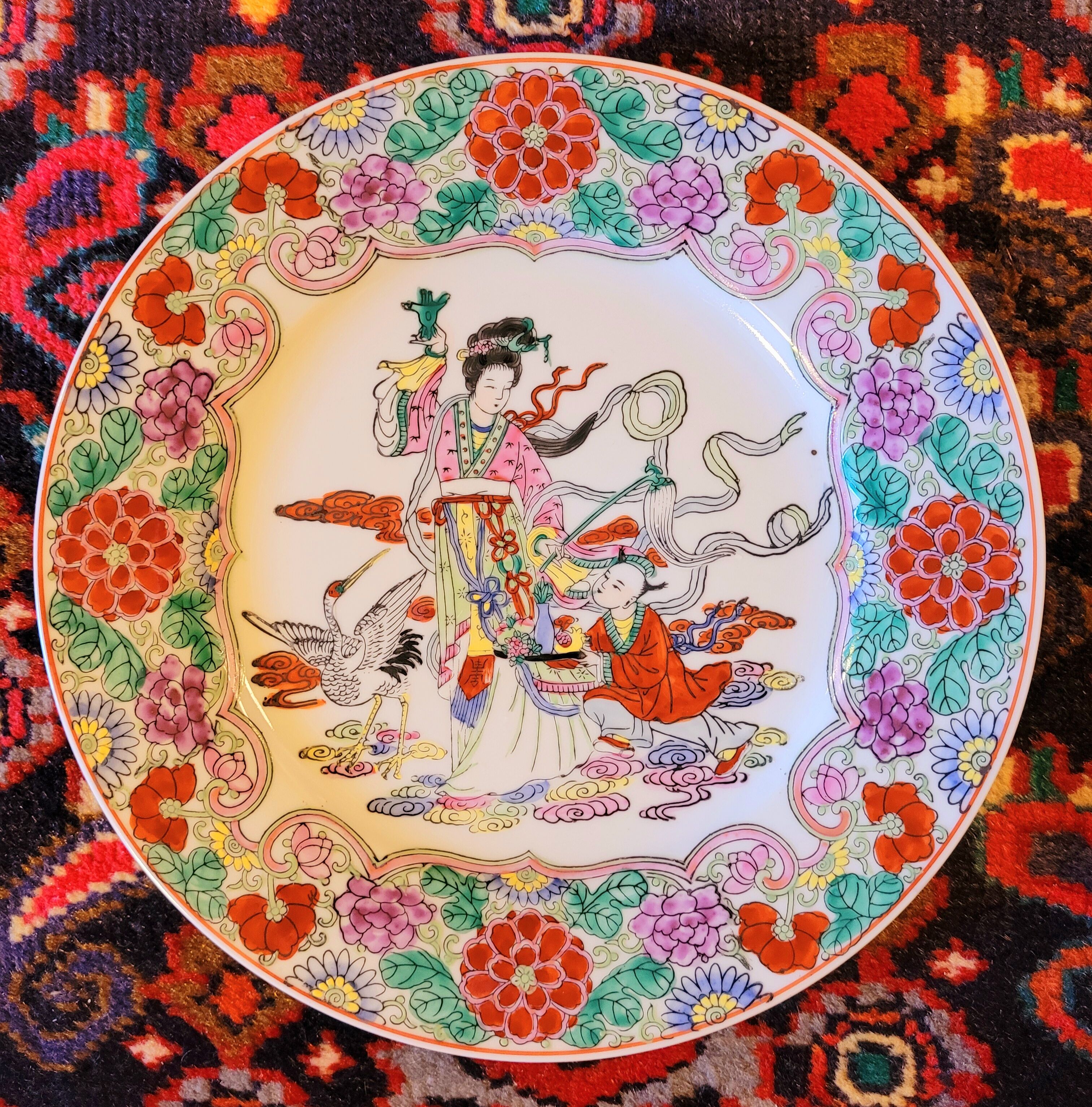 Old vintage plate Asia China 60s 70s