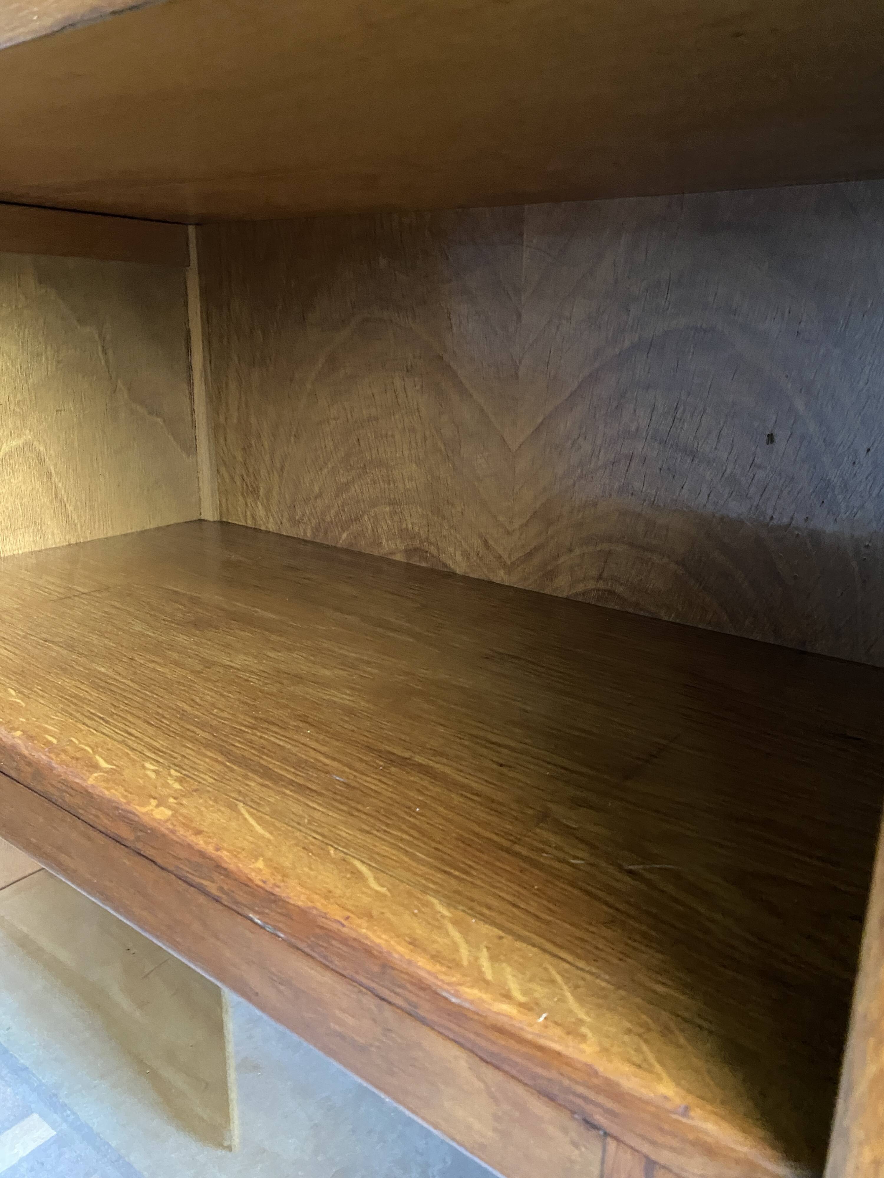 Library / Vintage solid wood sideboard – 3 doors with display cabinet