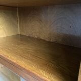 Library / Vintage solid wood sideboard – 3 doors with display cabinet