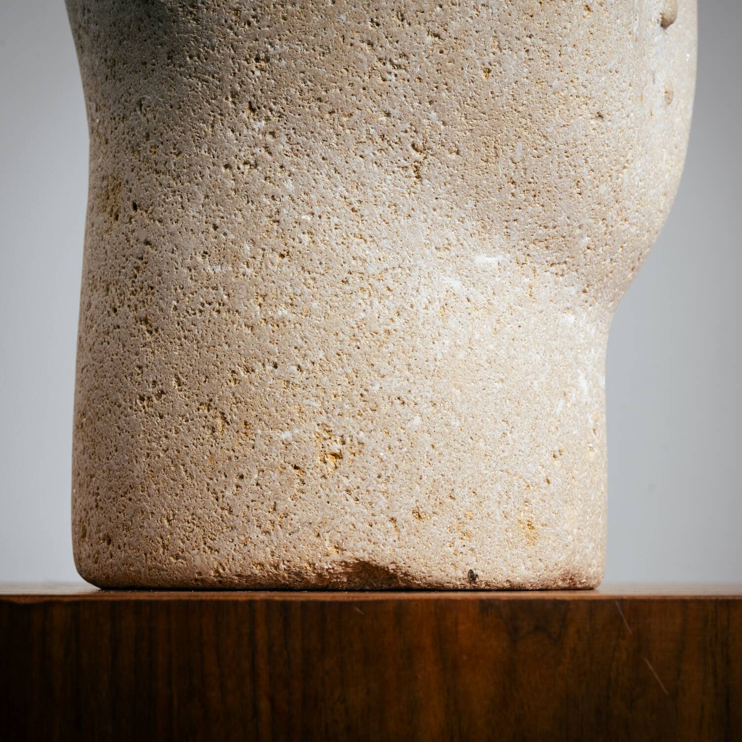 Modernist sculpted male bust in sandstone