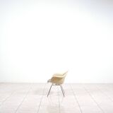 4 Eames DAX fiberglass lounge chairs with purple upholstery by Herman Mille