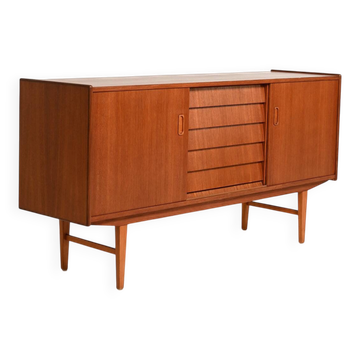 Scandinavian teak sideboard with sliding doors, 1960s