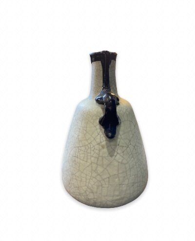 Pansu vase cracked ceramic white art deco circa 1930