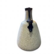 Vase pansu en céramique craquelée blanche art deco circa 1930