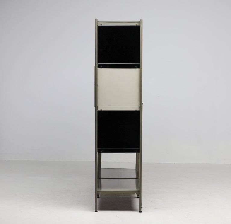 Wim Rietveld Model 663-2 Modular Metal Storage Cabinet for Gispen, 1954