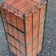 Metal chest of drawers and four woven wicker baskets