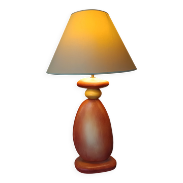 lampe galet céramique  1990 signée François Chatain